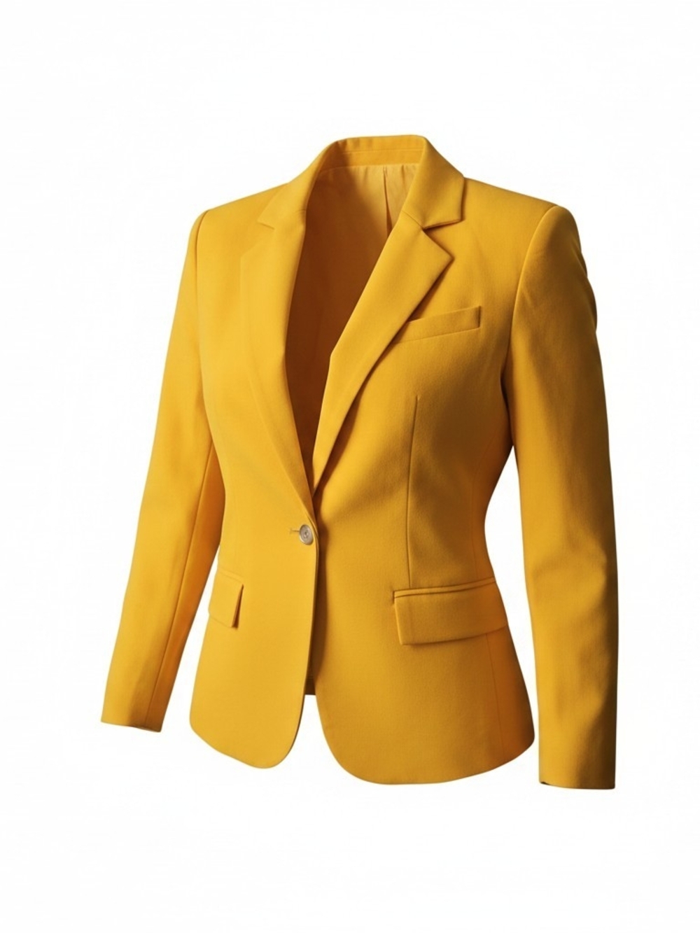New York & Company Bright Yellow Single-Button Tailored Blazer